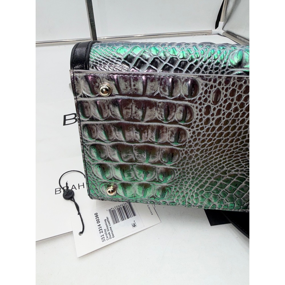 Brahmin Caroline Satchel Dusk Gleaming Iridescent Croc Embossed Leather Bag S51 - Picture 16 of 16